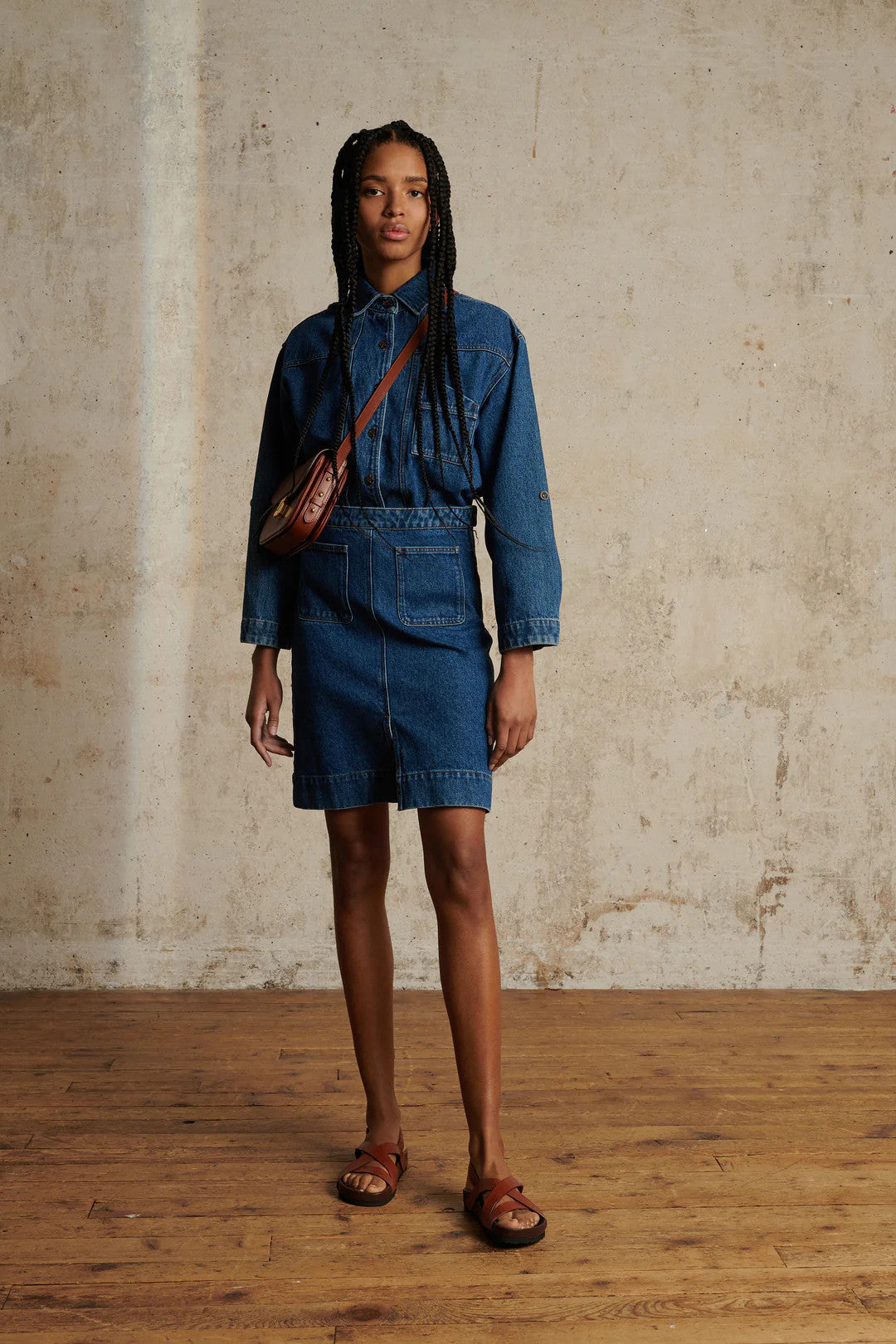 minorque denim skirt