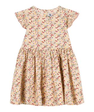 floral ruffle sleeve dress