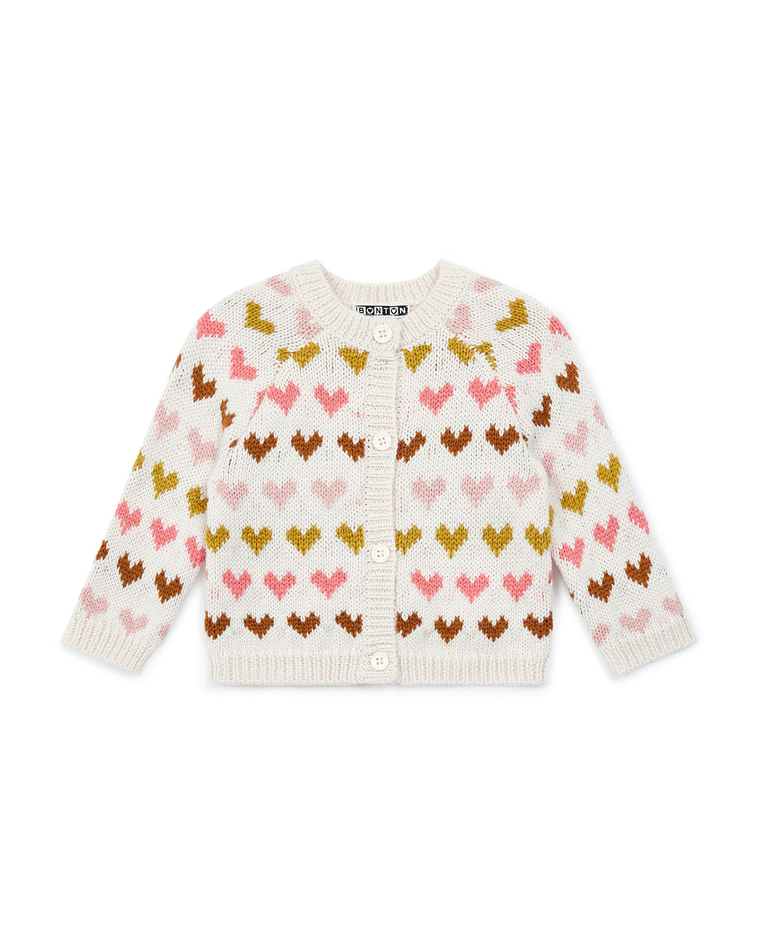 baby heart cardigan creme bonton
