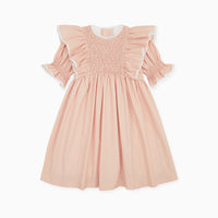 vinta smock dress pink polkadot