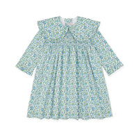 marta smock dress blue floral