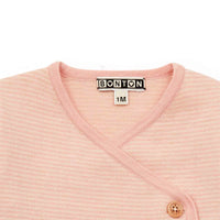baby fine striped newborn set rose