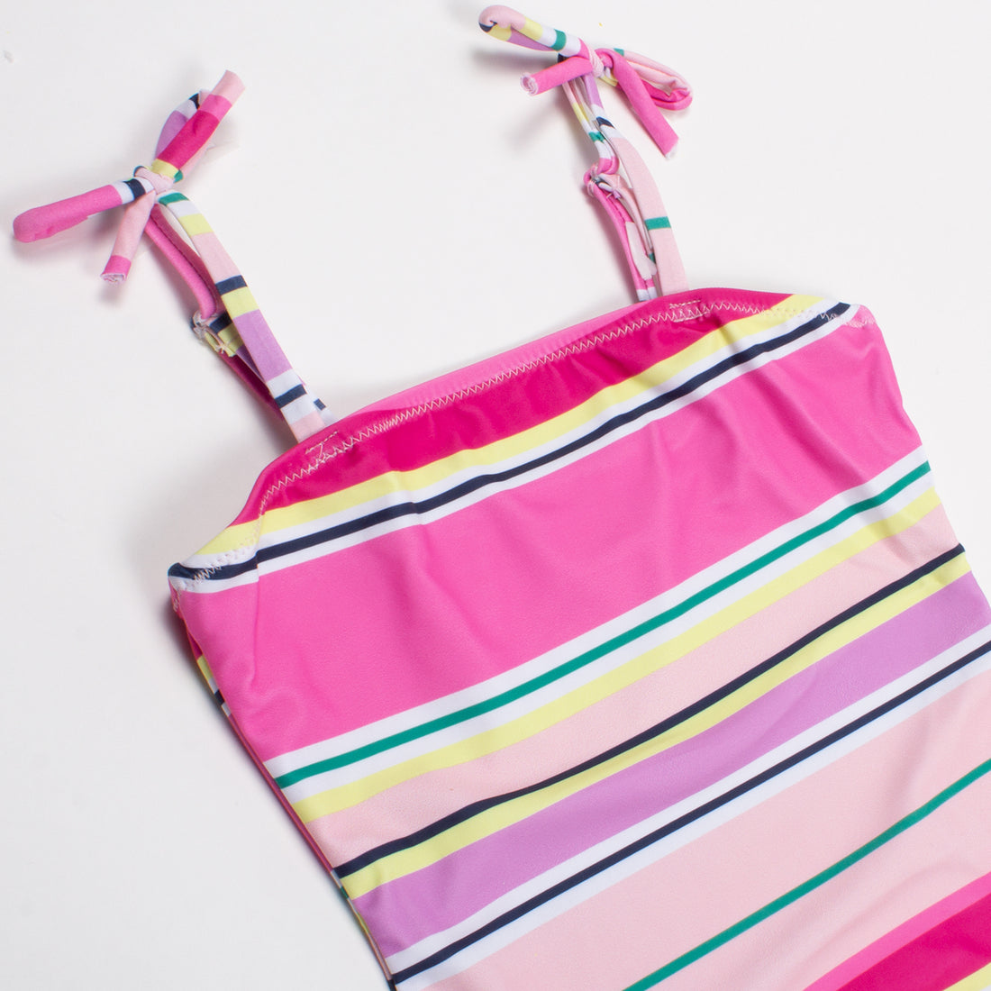 pom pom strap bathing suit beach stripe