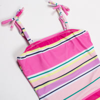 pom pom strap bathing suit beach stripe