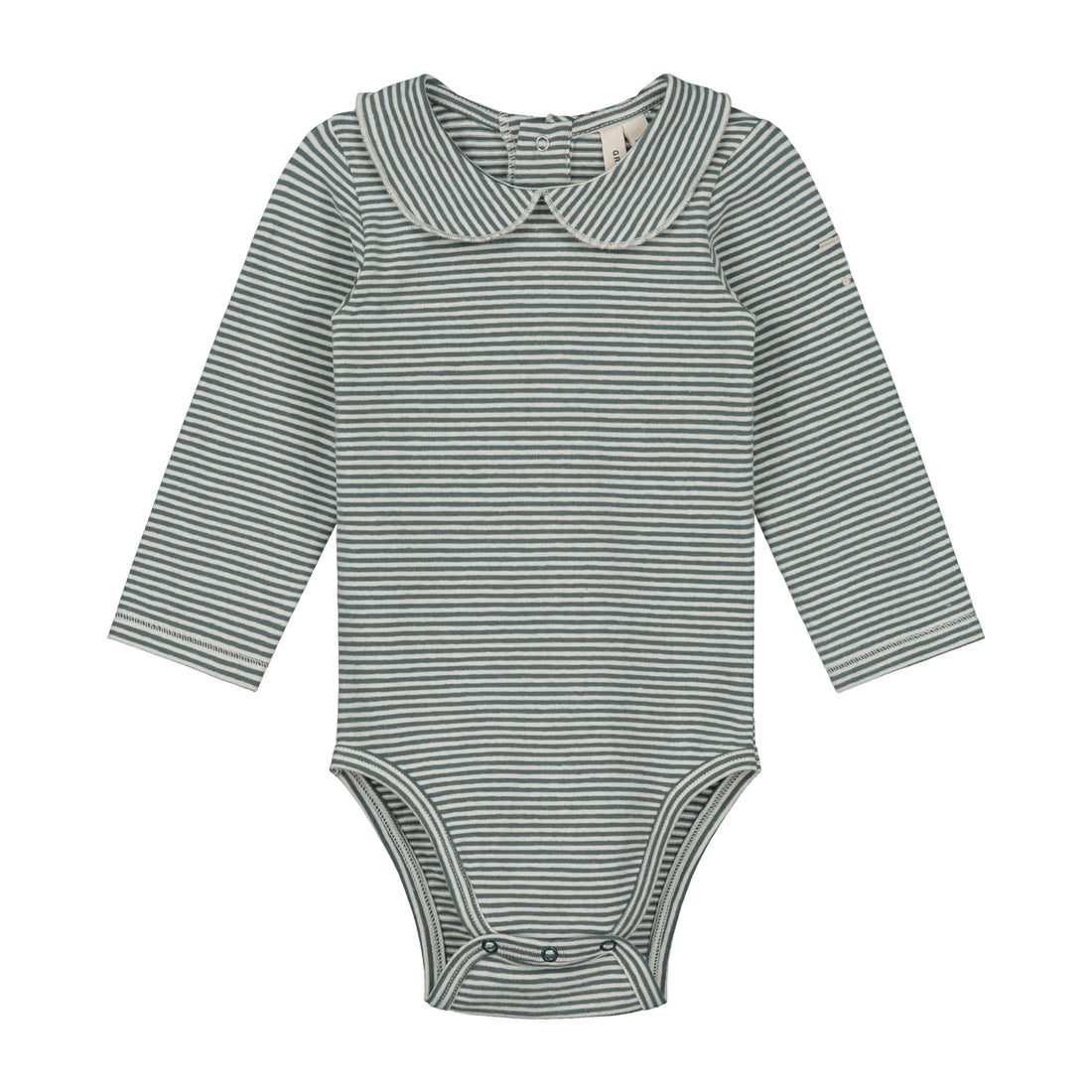 baby collar onesie grey melange stripe