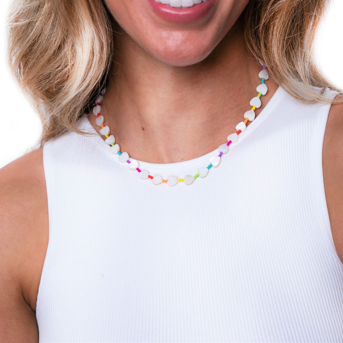 rainbow heart necklace