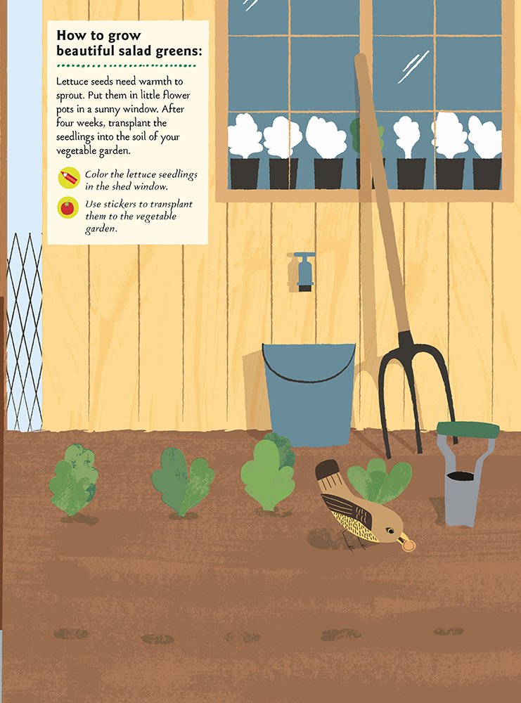 my nature sticker activity: in the vegetable garden