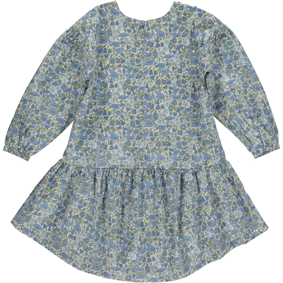 carey ruffled dress blue