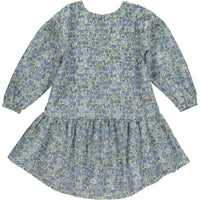 carey ruffled dress blue