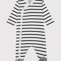 side snap striped footie