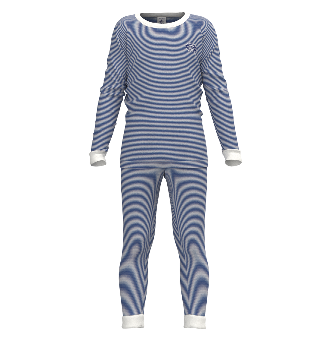 baby striped ls loungewear blue white