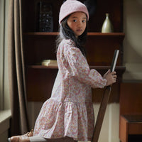 carey ruffled dress pink