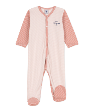 front snap stripe logo footie