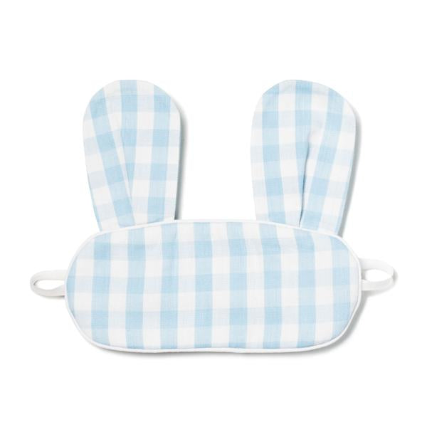 gingham bunny eye mask blue