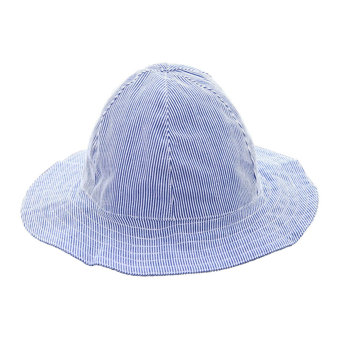baby sun hat navy seersucker