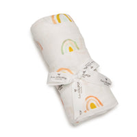 muslin swaddle pastel rainbow