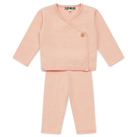 baby fine striped newborn set rose