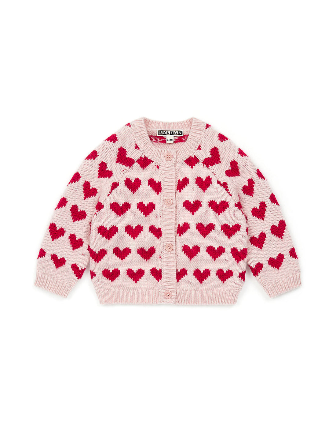baby jacquard hearts cardigan