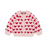 baby jacquard hearts cardigan