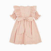 vinta smock dress pink polkadot