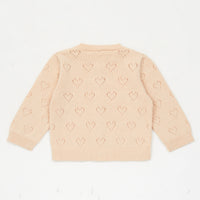 baby heart cardigan tan