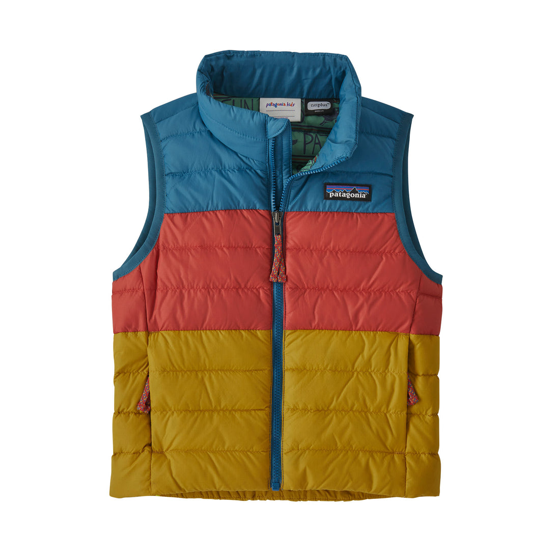 down vest wavy blue