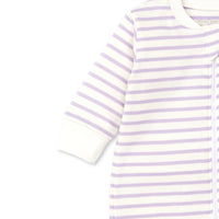 footie onesie lilac stripe