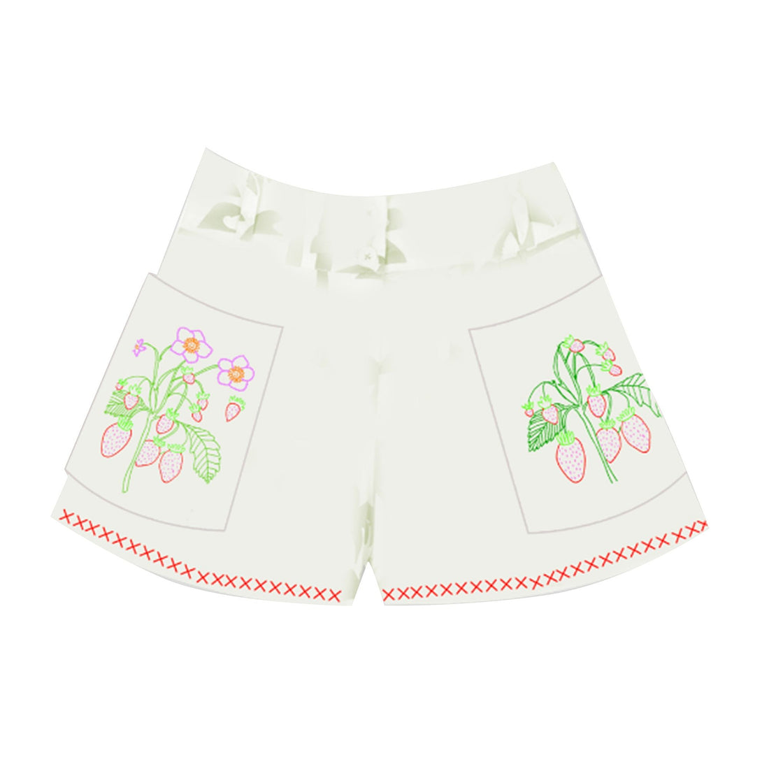 floral embroidered shorts