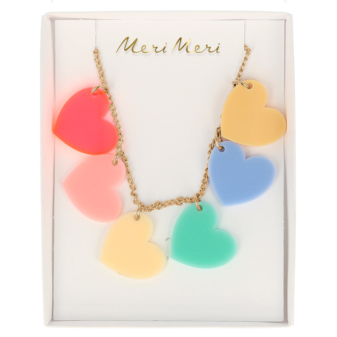 rainbow hearts necklace