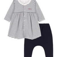 ls stripe dress w/legging