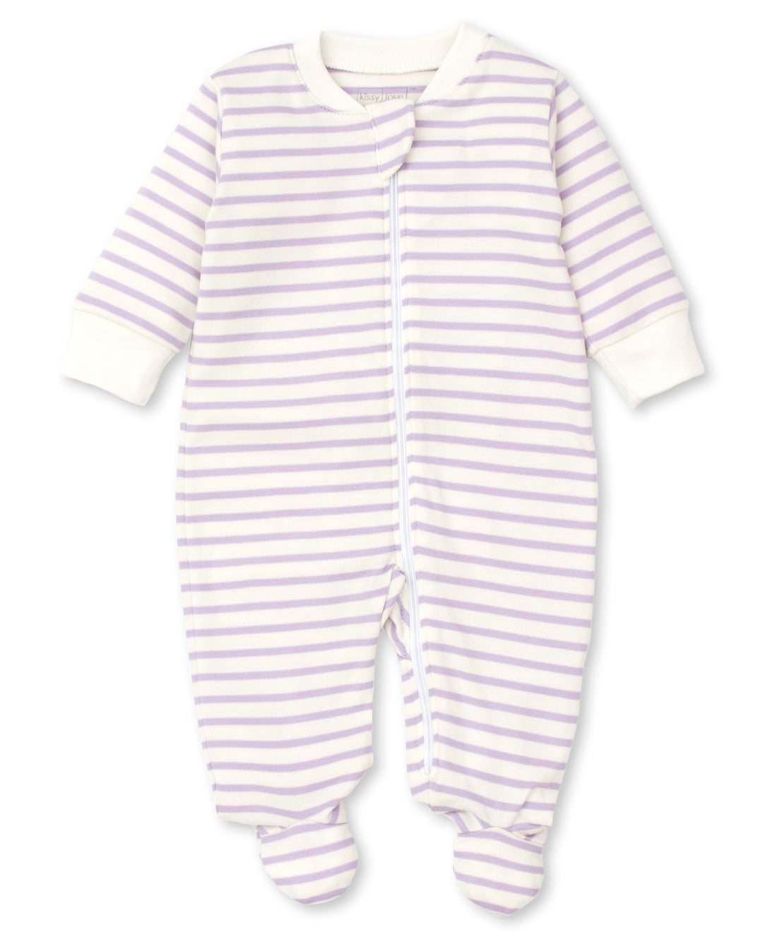 footie onesie lilac stripe