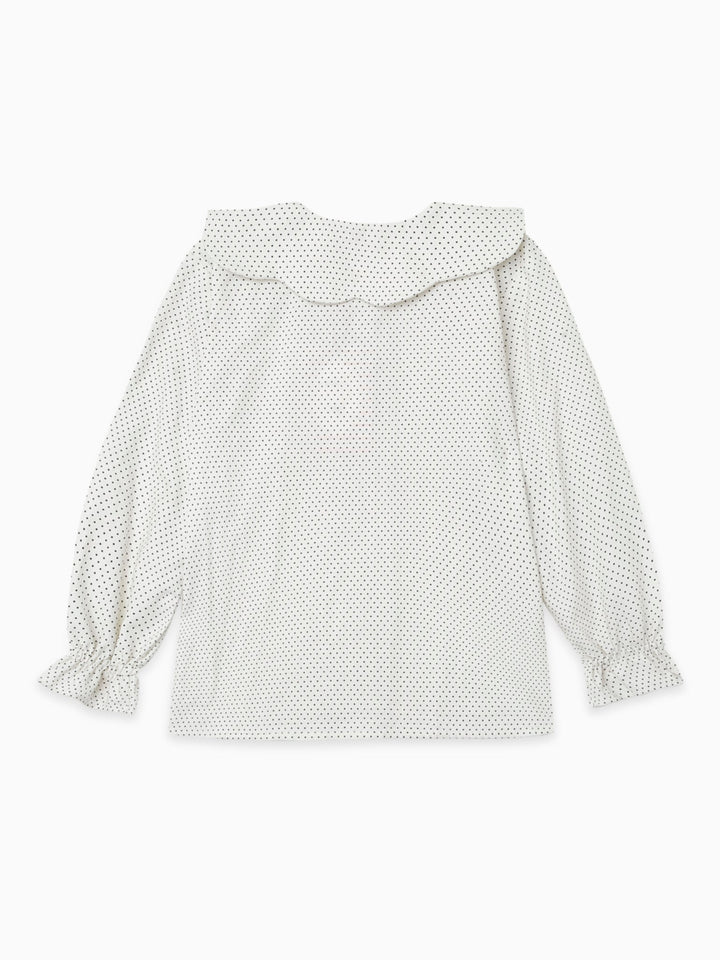 baby romina shirt black polka dot