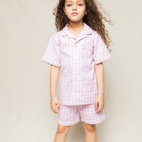baby gingham short set pink