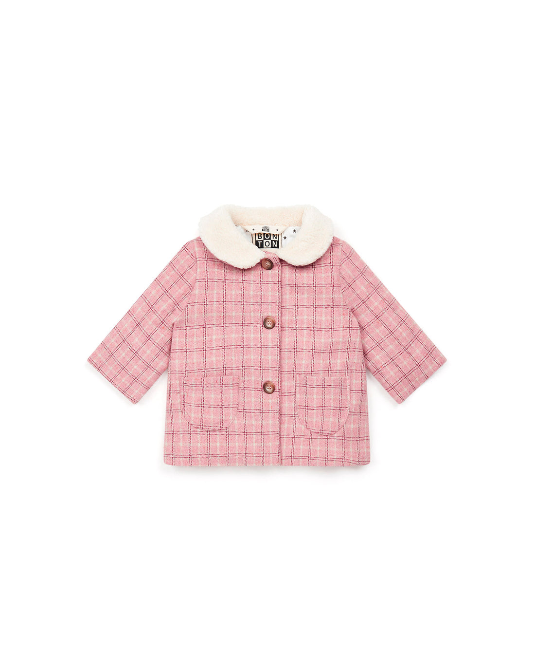 coat carreau rose