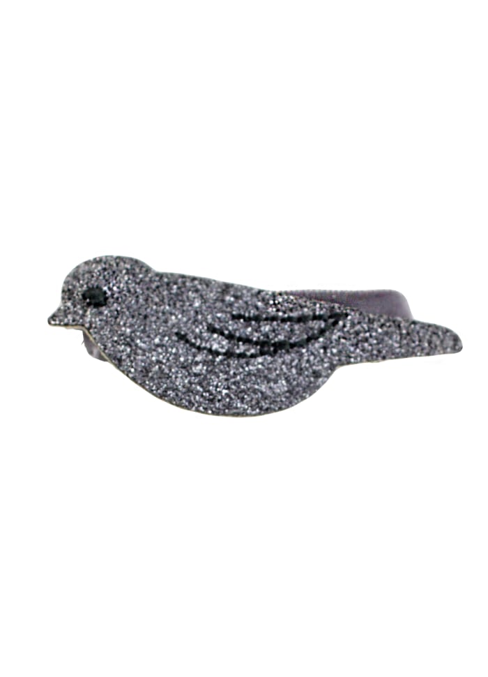 bird alligator clip dark silver