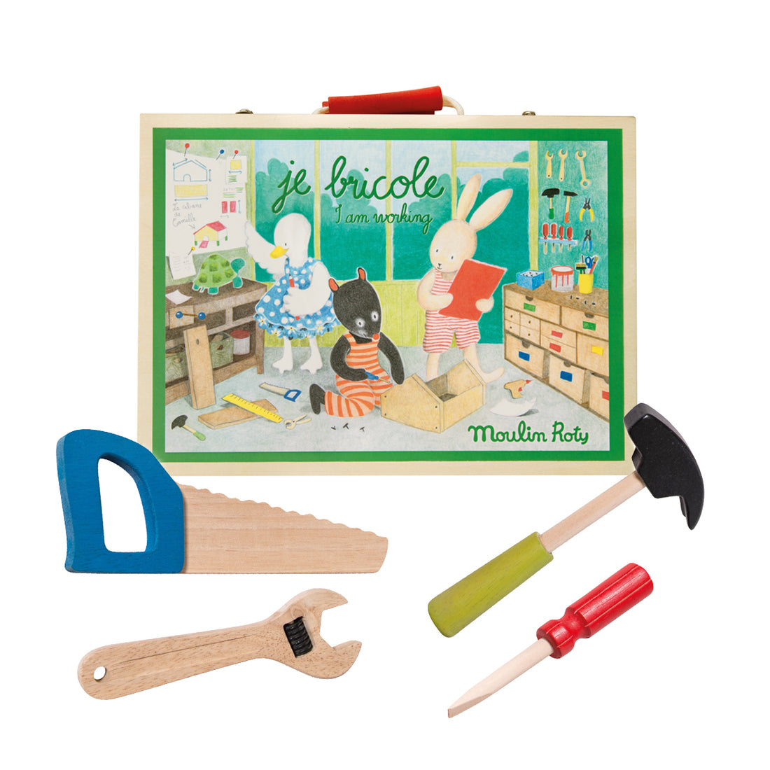 wooden tool valise