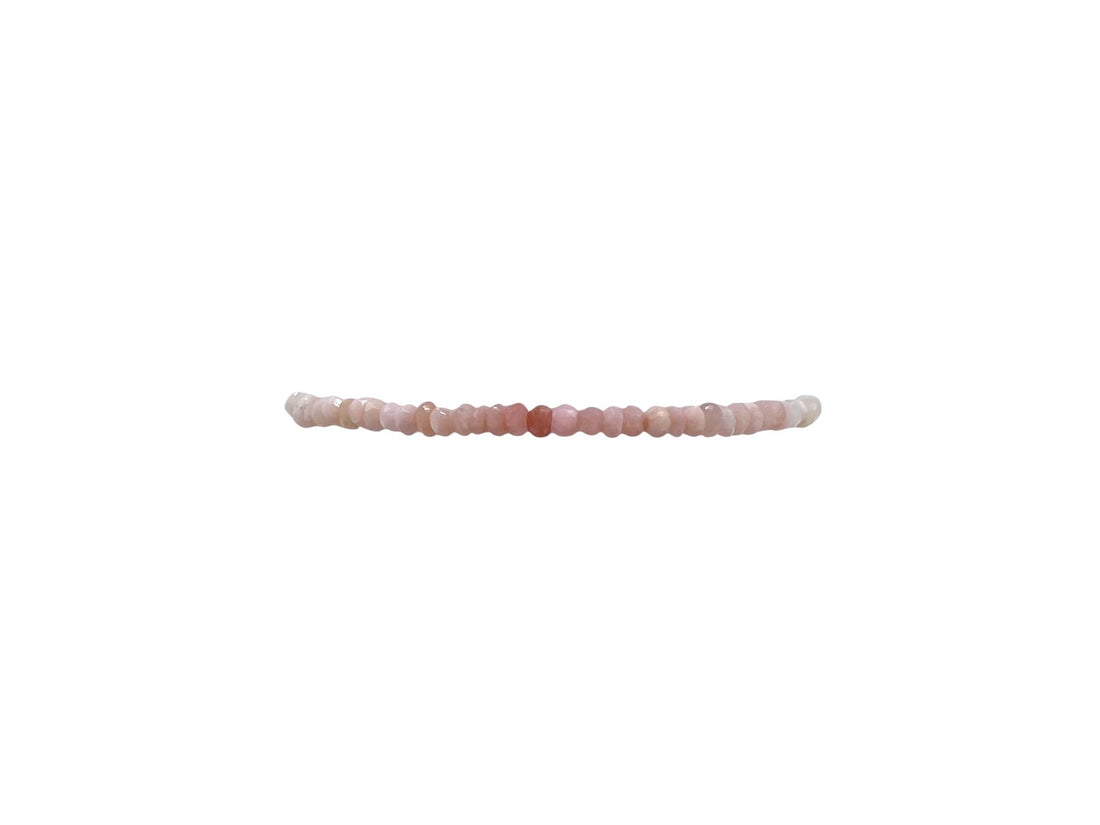 2mm pink and white opal ombre bracelet