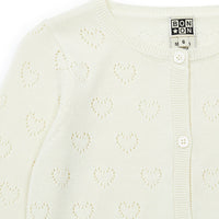 girls heart cardigan creme