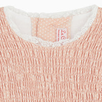 vinta smock dress pink polkadot