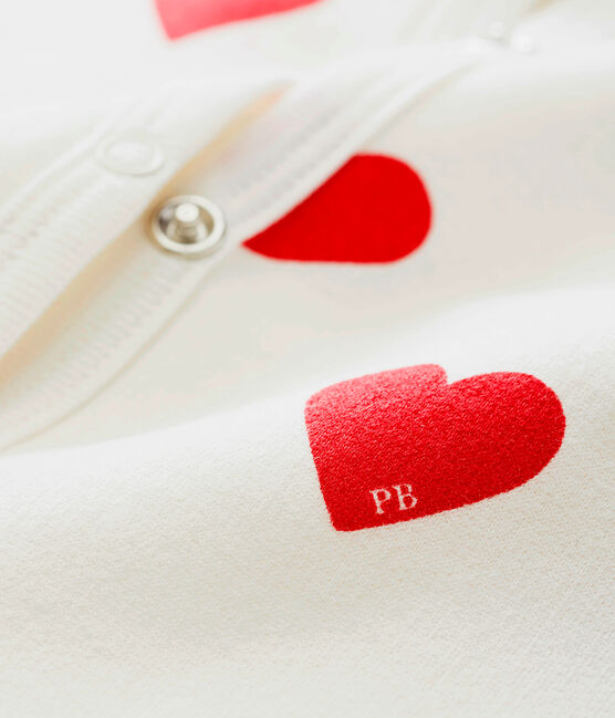 front snap heart footie