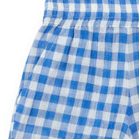 short vichy bleu