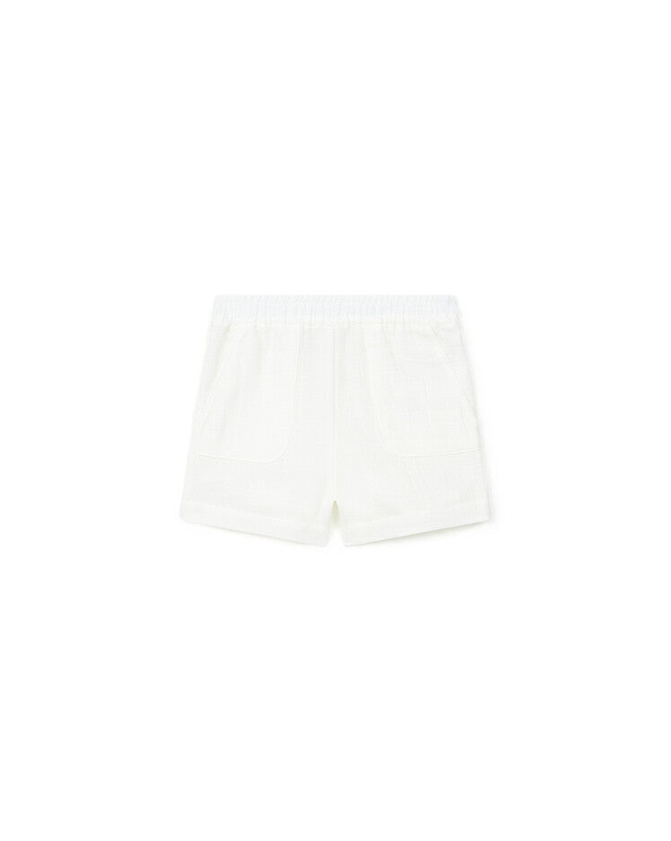 baby seersucker cotton shorts white