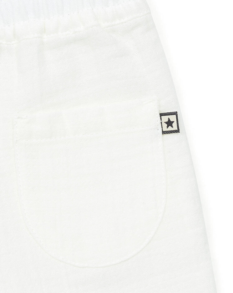 baby seersucker cotton shorts white