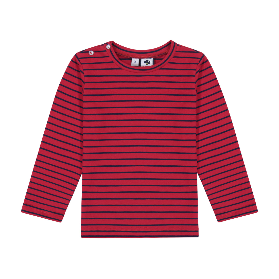 baby henry striped button tee red navy