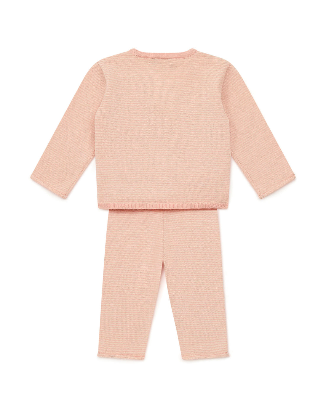 baby fine striped newborn set rose