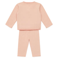 baby fine striped newborn set rose