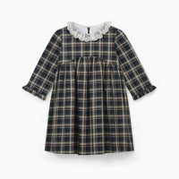 baby aralia dress green tartan