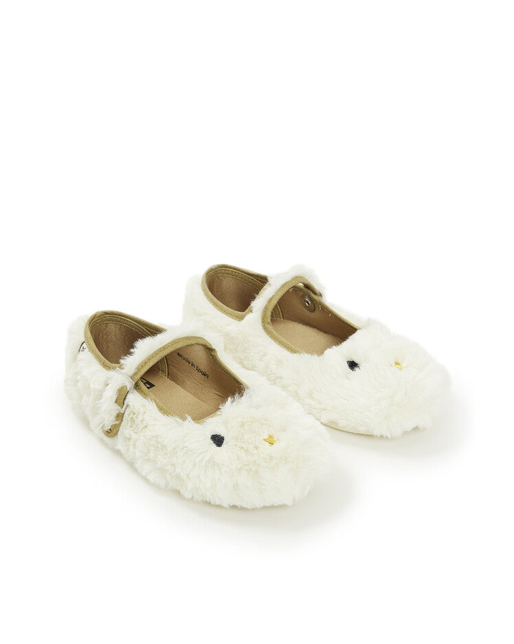 girls mia slippers white