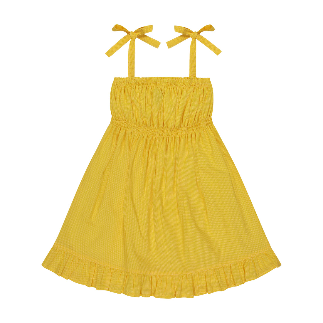 juliet smocked sundress yellow dot