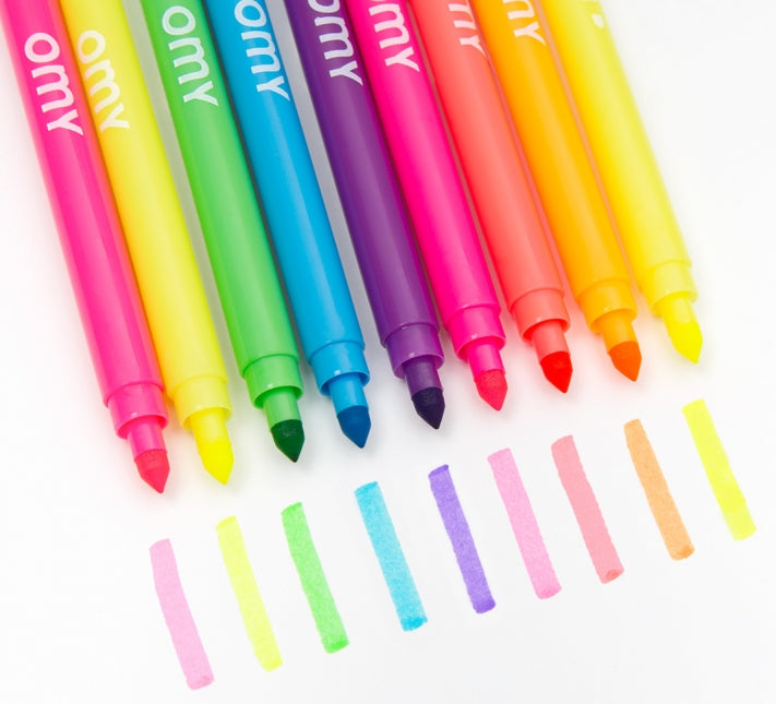 set of 9 neon markers